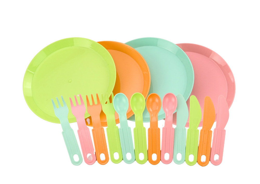Conjunto cortar alimentos salada utensílios bandeja 25 peças