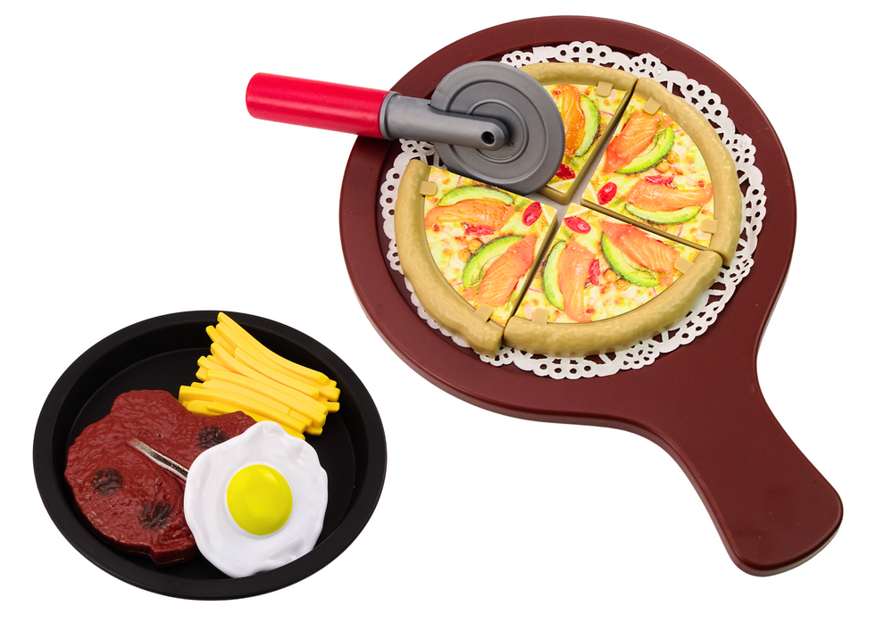 Conjunto fast food pizza batatas fritas acessórios 26 peças