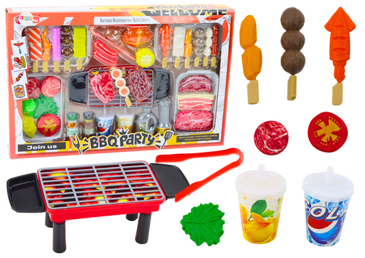 Conjunto churrasco festa alimentos bebidas legumes 40 peças