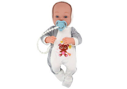 Boneca bebé com body e manta acessórios 35 cm