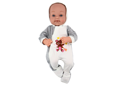 Boneca bebé com body e manta acessórios 35 cm