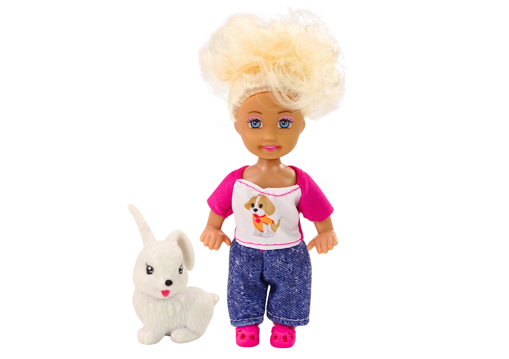Mini boneca cabelo comprido roupas animais coloridas (1 unidade, sortido)