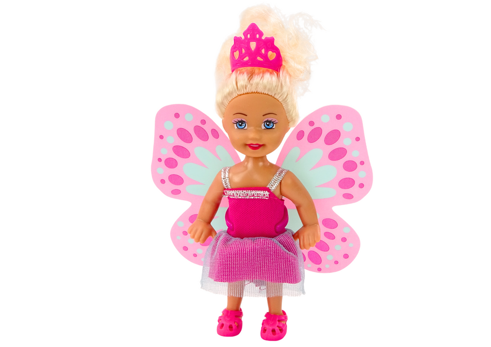 Mini boneca sereia fada cauda asas 2 em 1