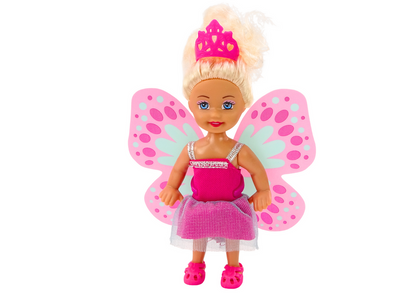 Mini boneca sereia fada cauda asas 2 em 1
