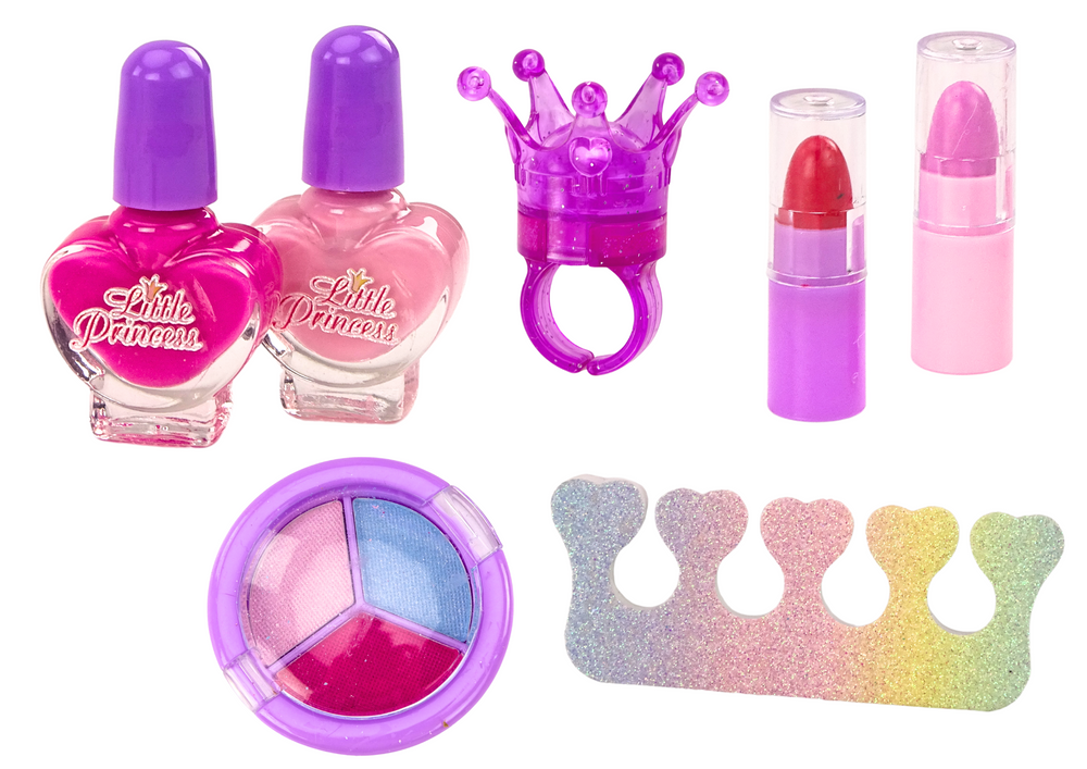 Conjunto beleza bolsa peluche unicórnio vernizes e sombras