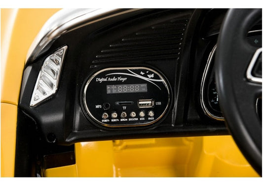Carro elétrico infantil Audi R8 Spyder amarelo pintado