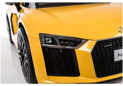 Carro elétrico infantil Audi R8 Spyder amarelo pintado