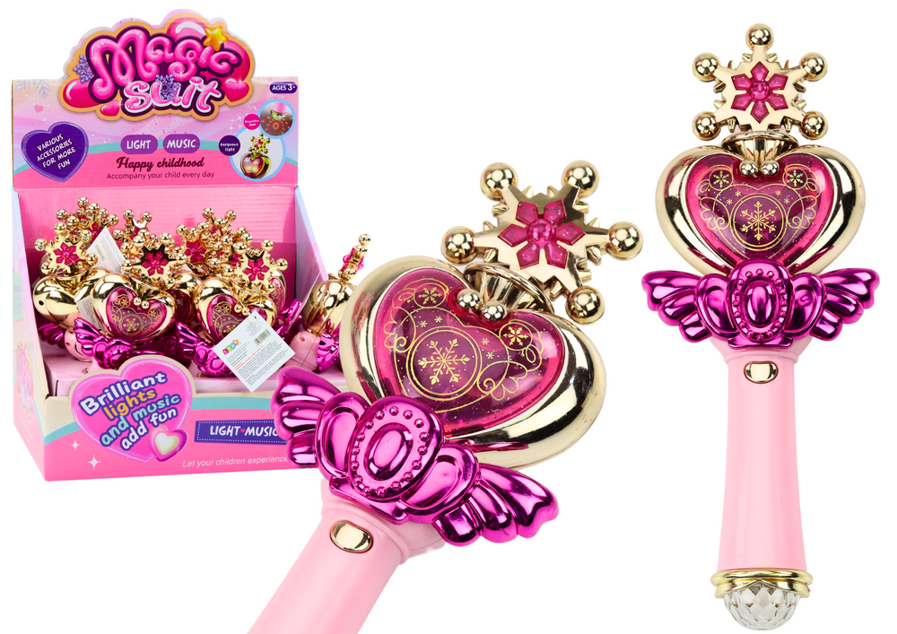 Varinha princesa com luz e som rosa (1 unidade, sortido)