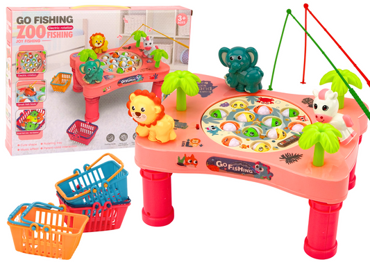 Jogo de pesca de mesa rosa