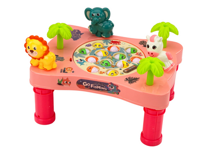 Jogo de pesca de mesa rosa