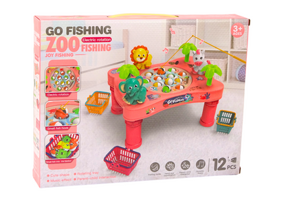Jogo de pesca de mesa rosa