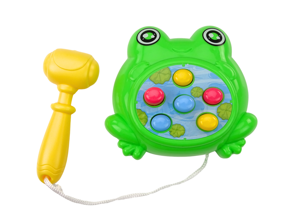 Mini jogo whac-a-mole sapo com martelo verde (1 unidade)