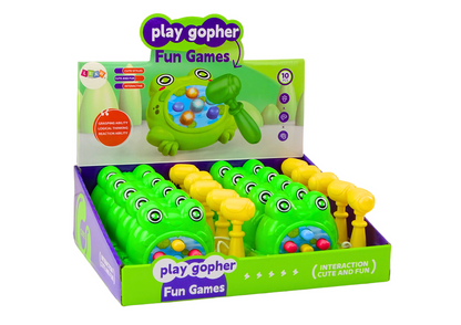 Mini jogo whac-a-mole sapo com martelo verde (1 unidade)