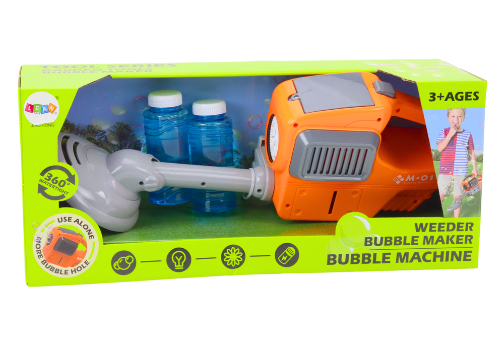 Máquina de bolhas de sabão cortador relva laranja