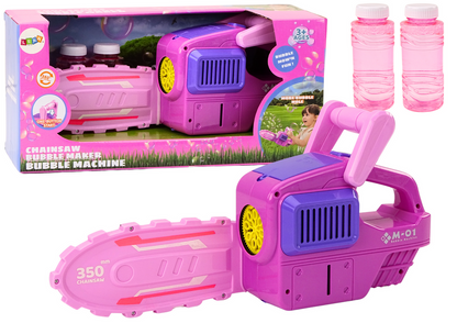 Máquina de bolhas de sabão motosserra rosa