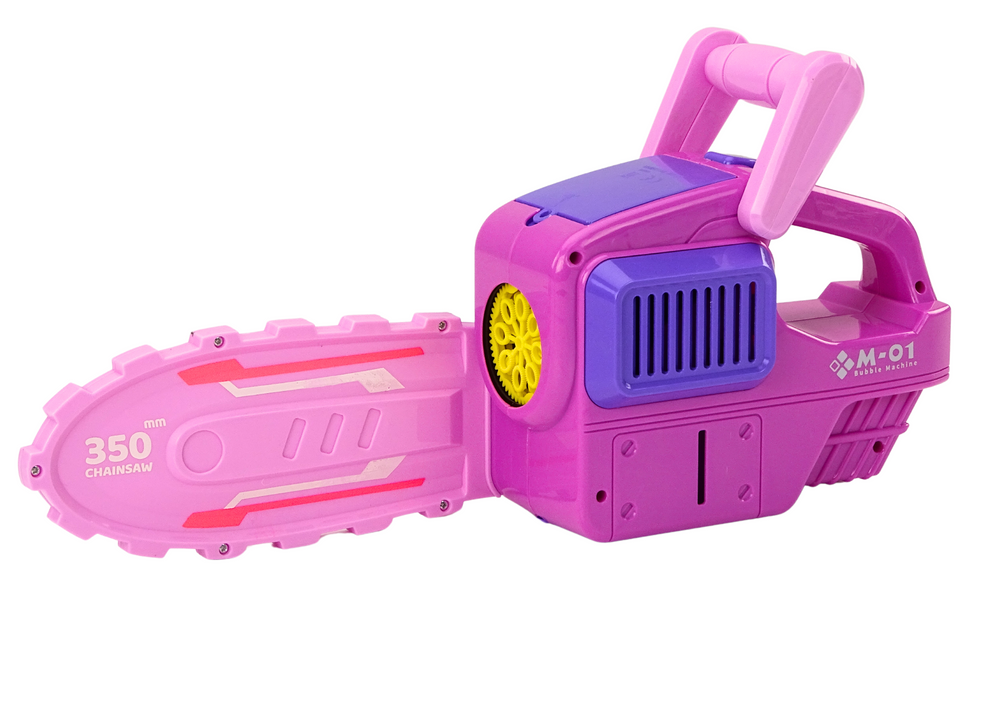 Máquina de bolhas de sabão motosserra rosa