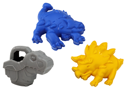 Conjunto areia dinossauro com moinho funil regador moldes