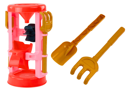 Conjunto brinquedos com moinho moldes castelos regador rosa