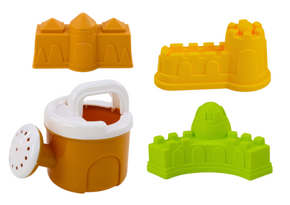 Conjunto brinquedos com moinho moldes castelos regador rosa