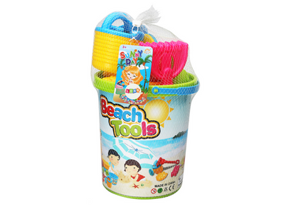 Conjunto brinquedos balde moinho regador moldes coloridos