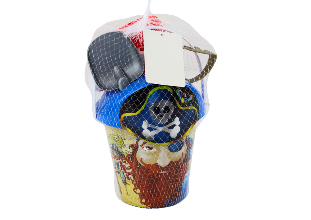Conjunto brinquedos pirata balde regador peneira 6 peças