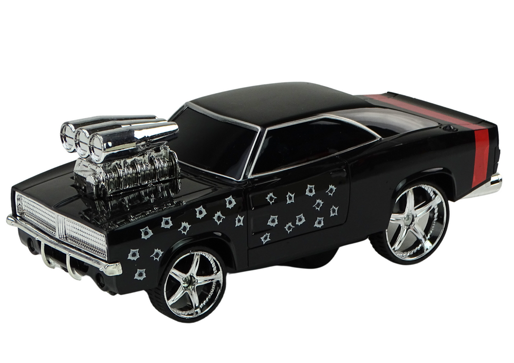 Carro RC drift 360 1:18 com luzes e sons preto