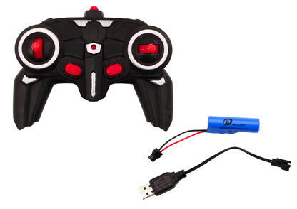 Carro RC drift 360 1:18 com luzes e sons preto