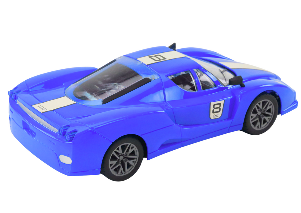 Carro Desportivo RC 1:16 Azul Faixa Branca