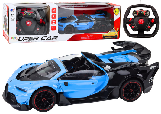 Carro desportivo RC 1:12 portas de abrir azul