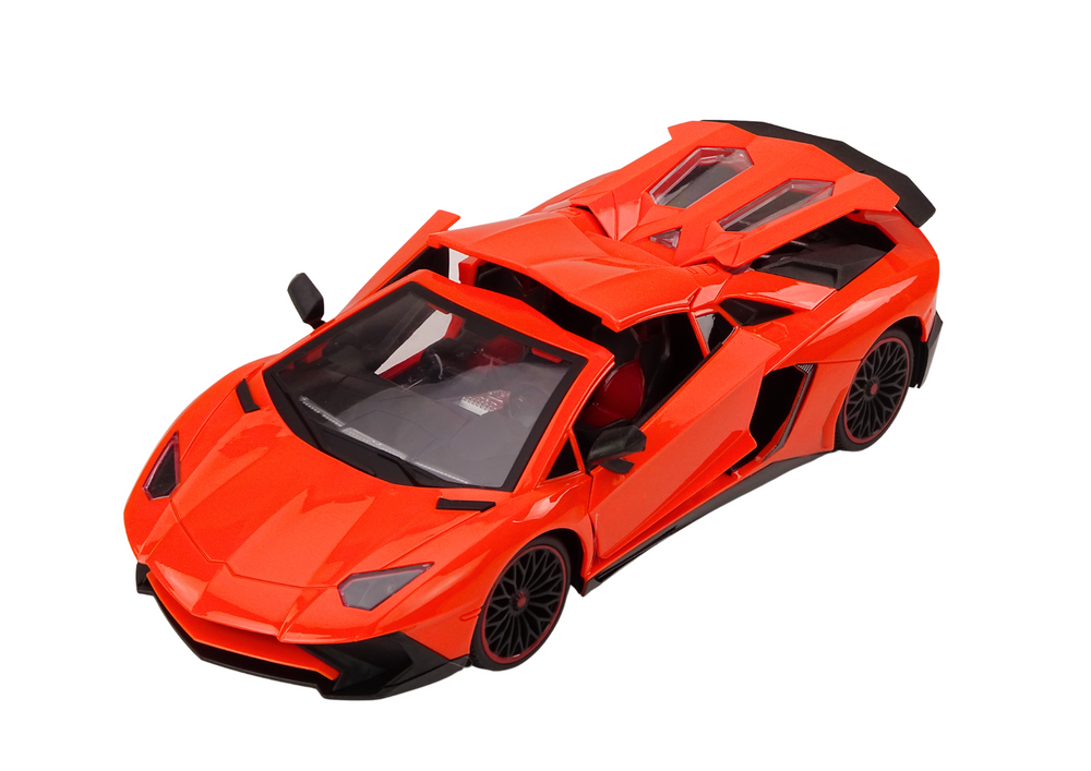 Carro desportivo RC 1:12 portas de abrir laranja