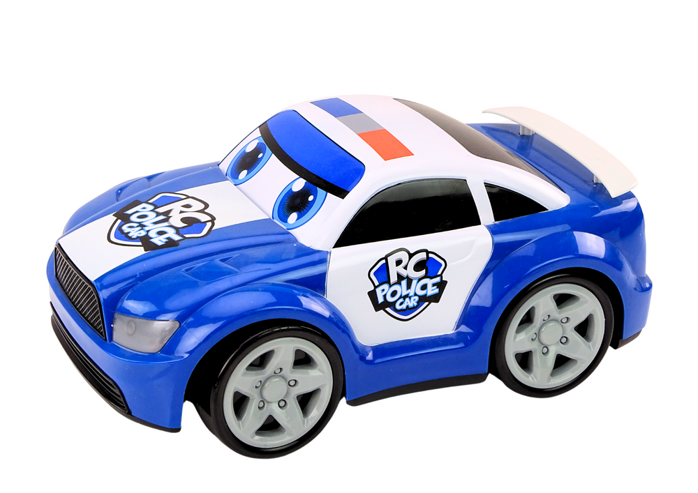 Carro polícia cartoon RC com luzes e sons