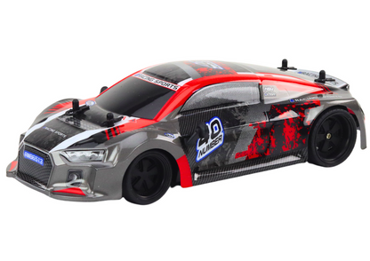 Carro RC 1:18 drift rodas borracha vermelho