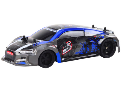 Carro RC 1:18 drift rodas borracha azul