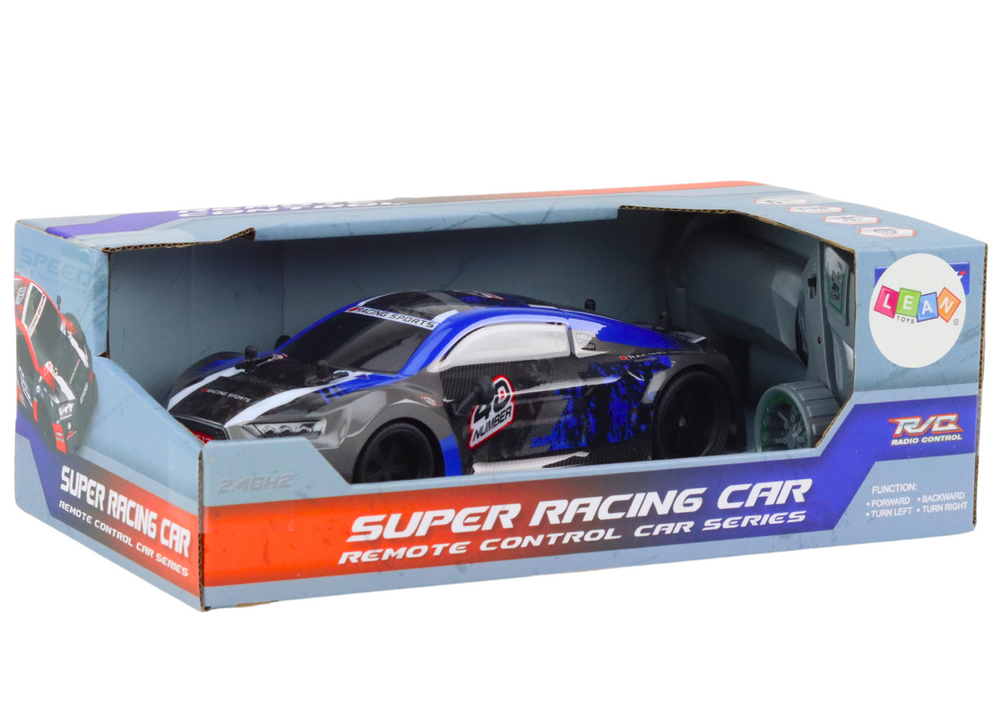 Carro RC 1:18 drift rodas borracha azul