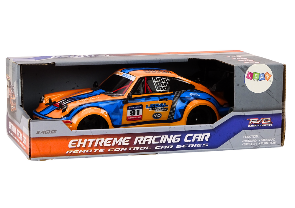 Carro RC 1:16 drift rodas borracha laranja