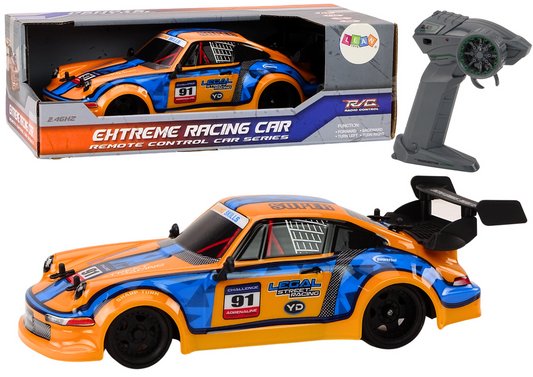 Carro RC 1:16 drift rodas borracha laranja