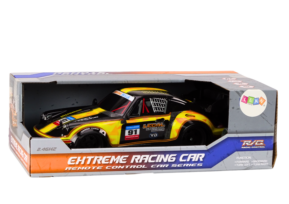 Carro RC 1:16 drift rodas borracha amarelo