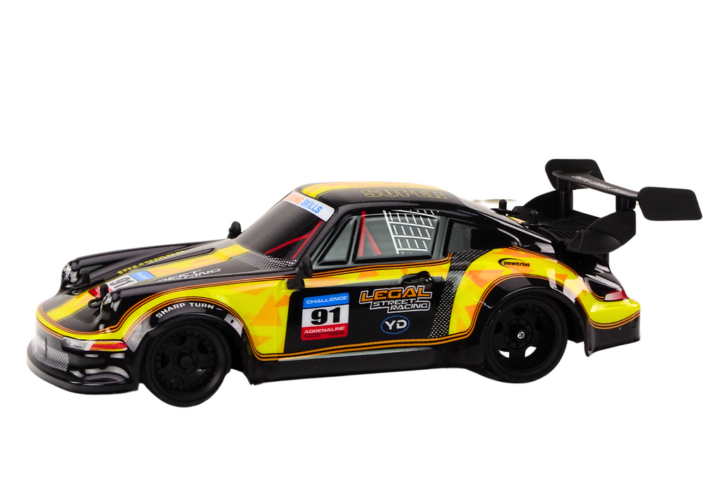 Carro RC 1:16 drift rodas borracha amarelo
