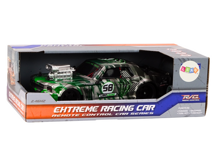 Carro RC 1:16 drift rodas borracha verde