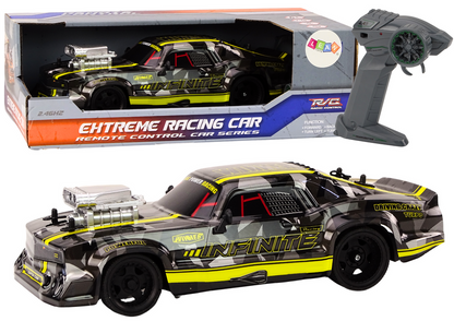 Carro RC 1:16 drift rodas borracha preto