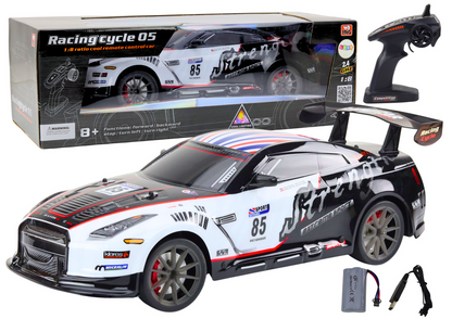 Carro desportivo RC grande 1:8 com luzes e sons