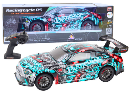 Carro desportivo RC grande 1:8 com luzes e sons grafitti