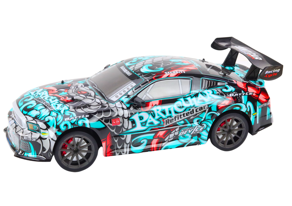 Carro desportivo RC grande 1:8 com luzes e sons grafitti