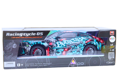 Carro desportivo RC grande 1:8 com luzes e sons grafitti