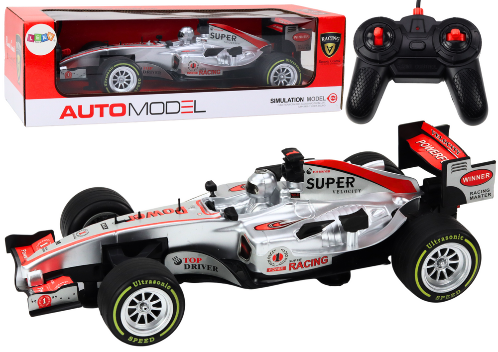 Carro RC racer 1:12 prateado com luzes e sons