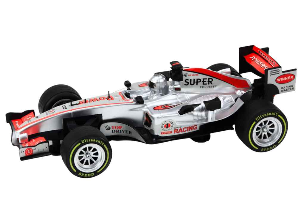 Carro desportivo racer 1:9 prateado com som