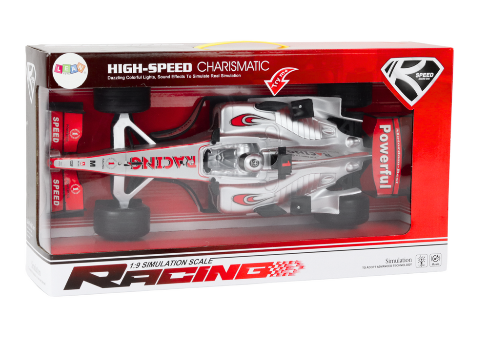 Carro desportivo racer 1:9 prateado com som