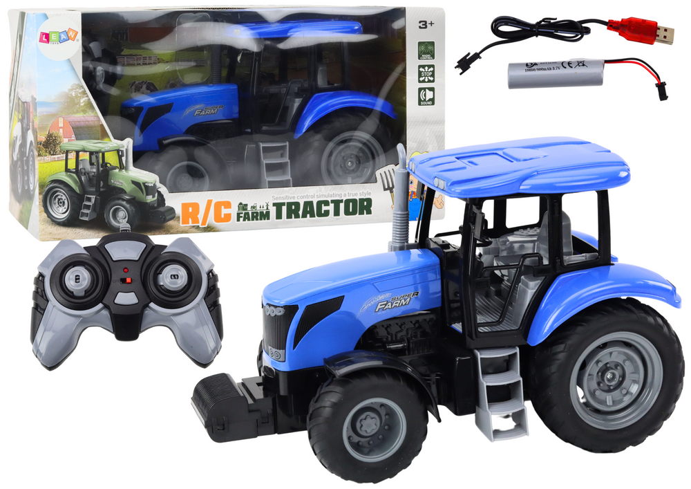 Trator RC 2.4G com som azul