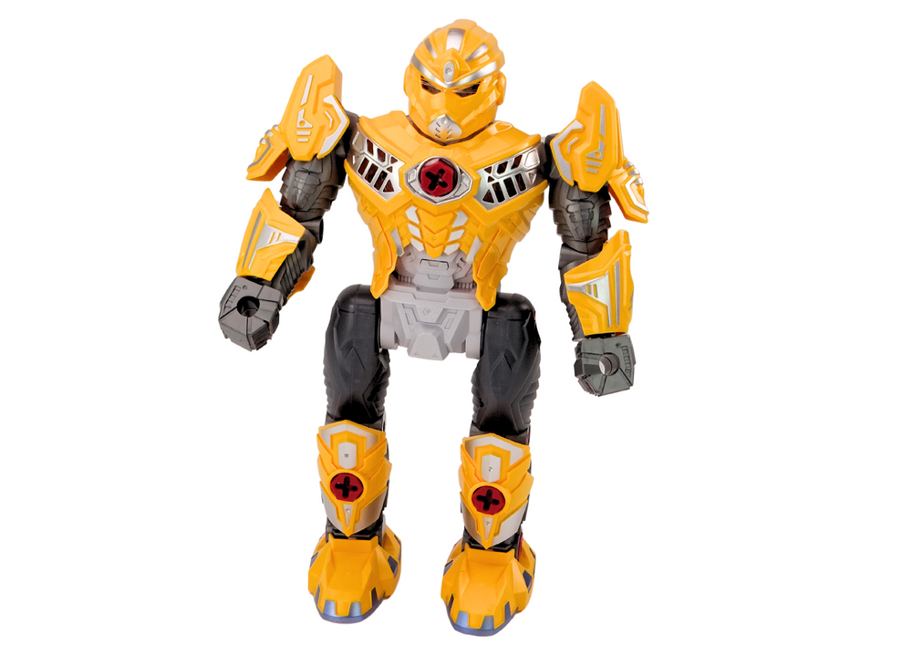 Robot desmontável com berbequim luz e som amarelo