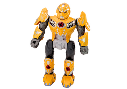 Robot desmontável com berbequim luz e som amarelo
